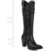 imageCuadra Womens Western Knee High Boots Python and LeatherBlack