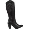 imageCuadra Womens Western Knee High Boots Python and LeatherBlack