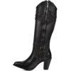imageCuadra Womens Western Knee High Boots Python and LeatherBlack