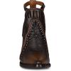 imageCuadra Womens Leather Ankle Bootie Brown Perforated Design 32Inch Cuban Heel Side ZipBrown