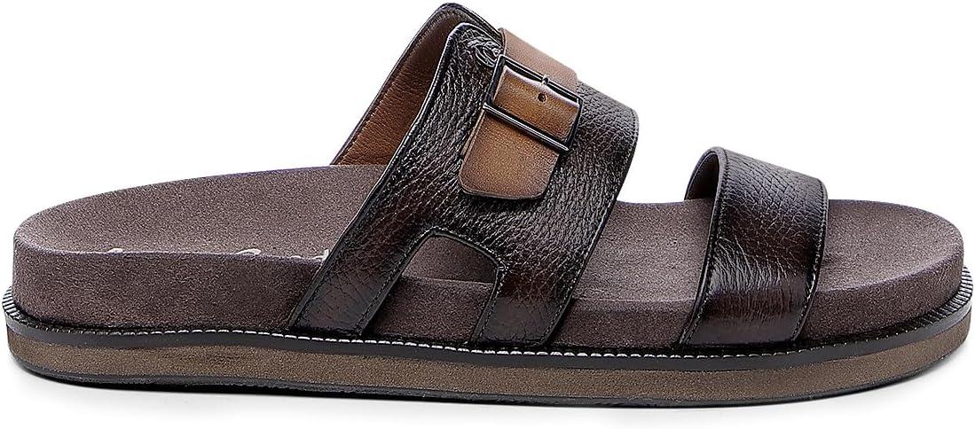 imageFRANCO CUADRA  Brown Deer Leather Sandal for Men with Modern and Comfortable Design 4M5VNTVBrown