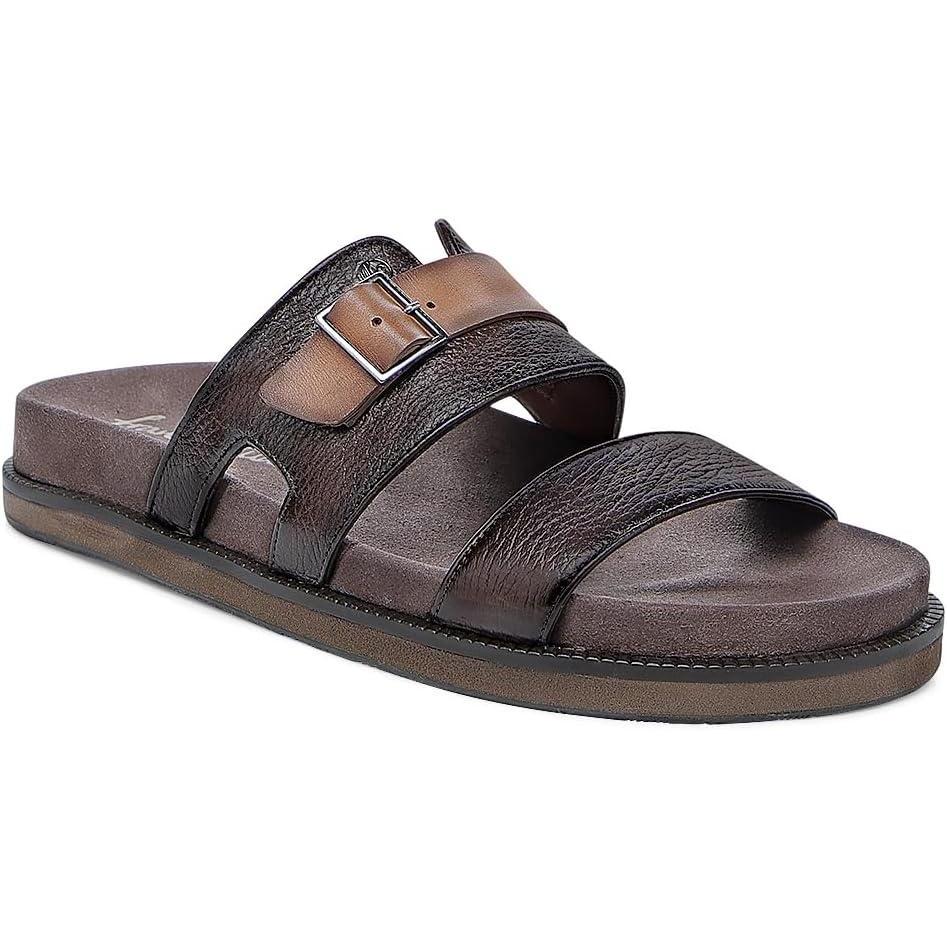 imageFRANCO CUADRA  Brown Deer Leather Sandal for Men with Modern and Comfortable Design 4M5VNTVBrown