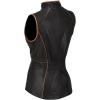imageCuadra Leather Vest for Women Black Reversible Quilted Design Zip Front Hip LengthBlack