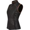imageCuadra Leather Vest for Women Black Reversible Quilted Design Zip Front Hip LengthBlack