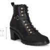 imageFRANCO CUADRA Black Leather Ankle Booties Stingray Pattern 32inch Cuban Heel Laceup DesignBlack