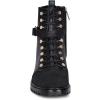 imageFRANCO CUADRA Black Leather Ankle Booties Stingray Pattern 32inch Cuban Heel Laceup DesignBlack