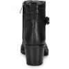 imageFRANCO CUADRA Black Leather Ankle Booties Stingray Pattern 32inch Cuban Heel Laceup DesignBlack