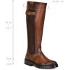 imageFRANCO CUADRA Womens KneeHigh Leather Boots Honey Brown Cuban Heel Riding StyleBrown