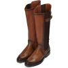 imageFRANCO CUADRA Womens KneeHigh Leather Boots Honey Brown Cuban Heel Riding StyleBrown