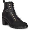 imageFRANCO CUADRA Black Leather Ankle Booties Stingray Pattern 32inch Cuban Heel Laceup DesignBlack