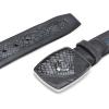 imageCUADRA  Mens Cowboy Belt Genuine Python ampamp Bovine Leather with Metal Buckle CV507PH Black