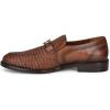 imageFRANCO CUADRA Mens Woven Leather Moccasin Loafers Honey Brown SlipOn with Metal MonogramBrown