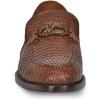 imageFRANCO CUADRA Mens Woven Leather Moccasin Loafers Honey Brown SlipOn with Metal MonogramBrown