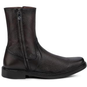 imageFRANCO CUADRA Mens Dress Boot in Genuine Deer Leather Dark Brown G03VNTSBrown