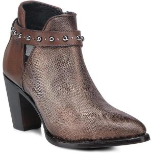 imageCUADRA Carunga Leather Ankle Boots Brown Studded Bootie 3F0WKAGolden