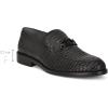 imageFRANCO CUADRA Mens Woven Leather Loafers Black Formal SlipOn Moccasins with MonogramBlack