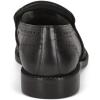 imageFRANCO CUADRA Mens Woven Leather Loafers Black Formal SlipOn Moccasins with MonogramBlack