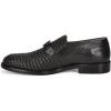 imageFRANCO CUADRA Mens Woven Leather Loafers Black Formal SlipOn Moccasins with MonogramBlack
