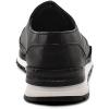 imageFRANCO CUADRA Mens Black Leather Fashion Sneakers Low Top Platform Sole LaceUpBlack