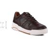 imageFRANCO CUADRA Mens Dark Brown Python Leather Sneakers Low Top Fashion Sneakers with Platform SoleBrown