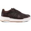 imageFRANCO CUADRA Mens Dark Brown Python Leather Sneakers Low Top Fashion Sneakers with Platform SoleBrown
