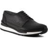 imageFRANCO CUADRA Mens Black Leather Fashion Sneakers Low Top Platform Sole LaceUpBlack