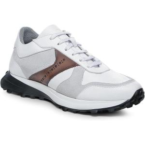 imageFRANCO CUADRA Mens Leather Sneakers White and BrownWhite