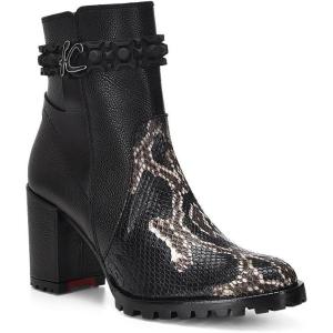 imageFRANCO CUADRA Womens Python and Leather Ankle Boots BlackBlack