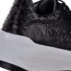 imageFRANCO CUADRA Python Black Leather Sneakers Platform Fashion Sneakers for Women Low Top LaceUp 212 inch PlatformBlack