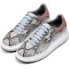 imageFRANCO CUADRA Python Leather Sneakers Fashion Platform Shoes Low Top Casual WhitePinkBlue
