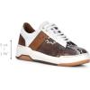 imageFRANCO CUADRA Womens Python Leather Sneakers White and Brown Low Top Fashion Casual ShoesBrown