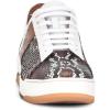 imageFRANCO CUADRA Womens Python Leather Sneakers White and Brown Low Top Fashion Casual ShoesBrown