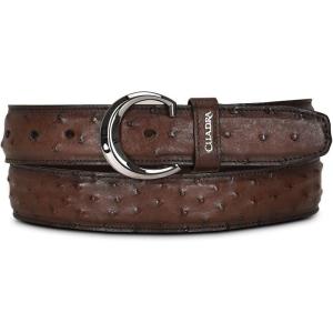 imageCuadra Mens Cowboy Belt in Ostrich Leather Brown CS381A1