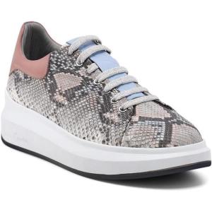 imageFRANCO CUADRA Python Leather Sneakers Fashion Platform Shoes Low Top Casual WhitePinkBlue