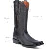 imageCUADRA Deer Leather Western Cowboy Boots Black with Embroidery Leather Sole 1B2TVEBlack