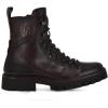 imageFRANCO CUADRA Urban Leather Ankle Boots Dark Brown Laceup with Side Zip TPU Antislip SoleDark Brown