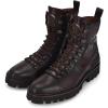 imageFRANCO CUADRA Urban Leather Ankle Boots Dark Brown Laceup with Side Zip TPU Antislip SoleDark Brown