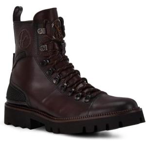 imageFRANCO CUADRA Urban Leather Ankle Boots Dark Brown Laceup with Side Zip TPU Antislip SoleDark Brown