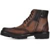 imageFRANCO CUADRA Urban Bostonian Boots Honey Brown Leather Wingtip Brogue Laceup with Side ZipHoney