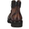 imageFRANCO CUADRA Urban Bostonian Boots Honey Brown Leather Wingtip Brogue Laceup with Side ZipHoney