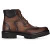 imageFRANCO CUADRA Urban Bostonian Boots Honey Brown Leather Wingtip Brogue Laceup with Side ZipHoney