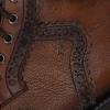 imageFRANCO CUADRA Urban Bostonian Boots Honey Brown Leather Wingtip Brogue Laceup with Side ZipHoney