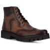 imageFRANCO CUADRA Urban Bostonian Boots Honey Brown Leather Wingtip Brogue Laceup with Side ZipHoney