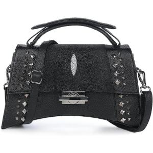 imageCuadra Hand Bag for Women with Stingray Leather BlackBlack