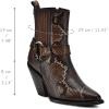 imageCuadra Womens Python Leather Ankle Booties Brown Exotic 32inch Cuban Heel Side ZipBrown