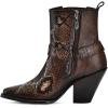 imageCuadra Womens Python Leather Ankle Booties Brown Exotic 32inch Cuban Heel Side ZipBrown