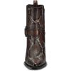 imageCuadra Womens Python Leather Ankle Booties Brown Exotic 32inch Cuban Heel Side ZipBrown