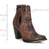 imageCuadra Western Ankle Bootie Brown Leather with Crystal Embellishments 32inch Cuban HeelBrown