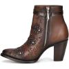 imageCuadra Western Ankle Bootie Brown Leather with Crystal Embellishments 32inch Cuban HeelBrown