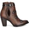 imageCuadra Western Ankle Bootie Brown Leather with Crystal Embellishments 32inch Cuban HeelBrown